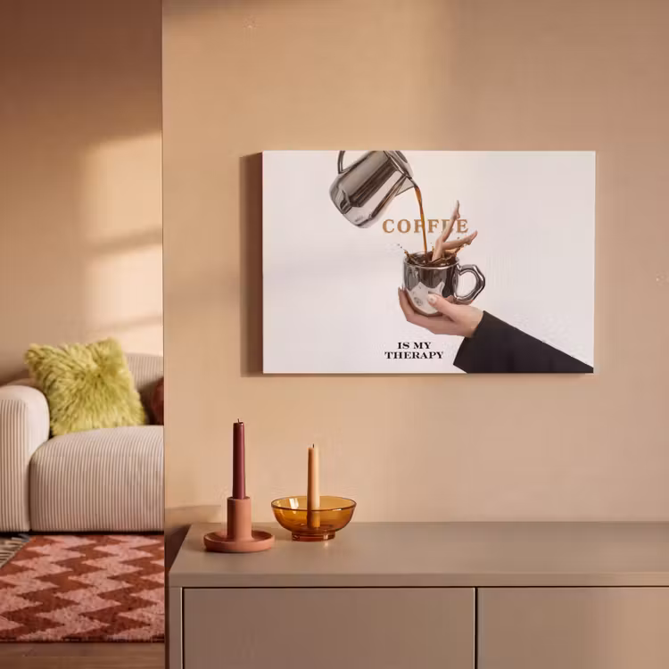 Canvas schilderij - Koffie - Mok - Kan - Therapie — 1
