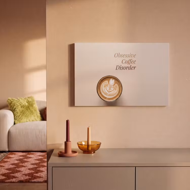 Canvas schilderij - Koffie - Obessive Coffee Disorder - Beige — 1