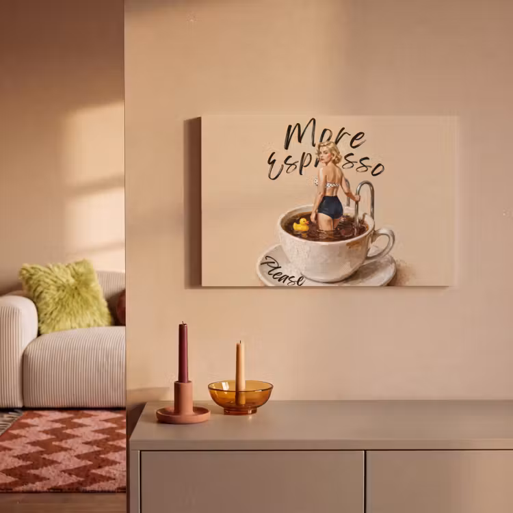 Canvas schilderij - More espresso - Koffie - Eend — 1