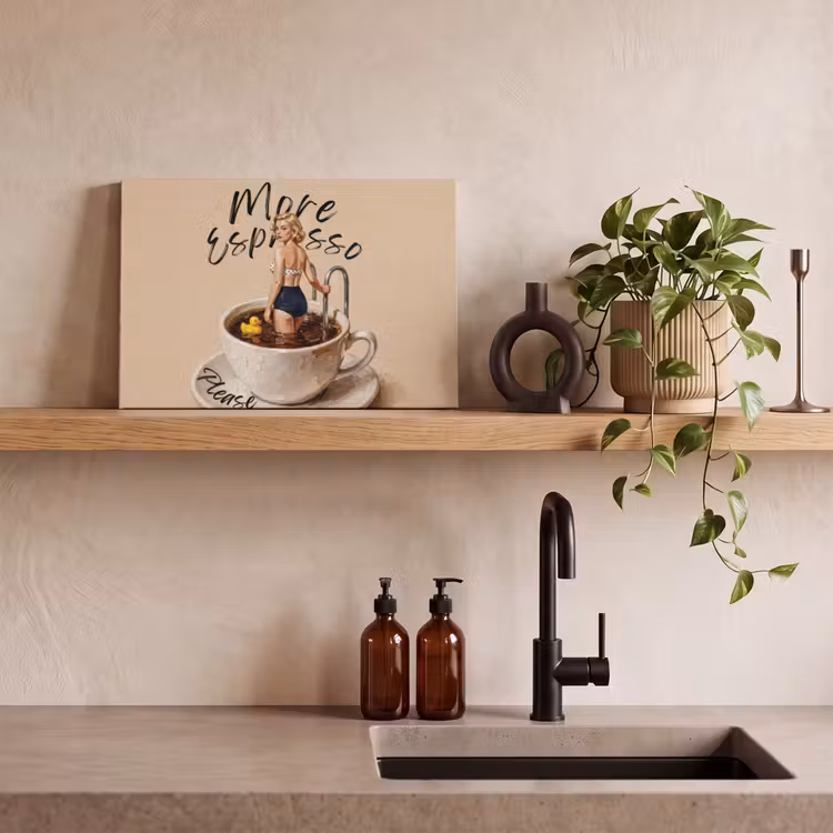 Canvas schilderij - More espresso - Koffie - Eend — 2