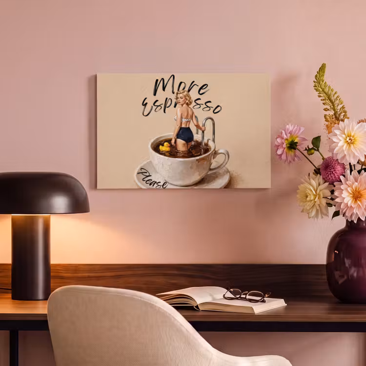 Canvas schilderij - More espresso - Koffie - Eend — 3