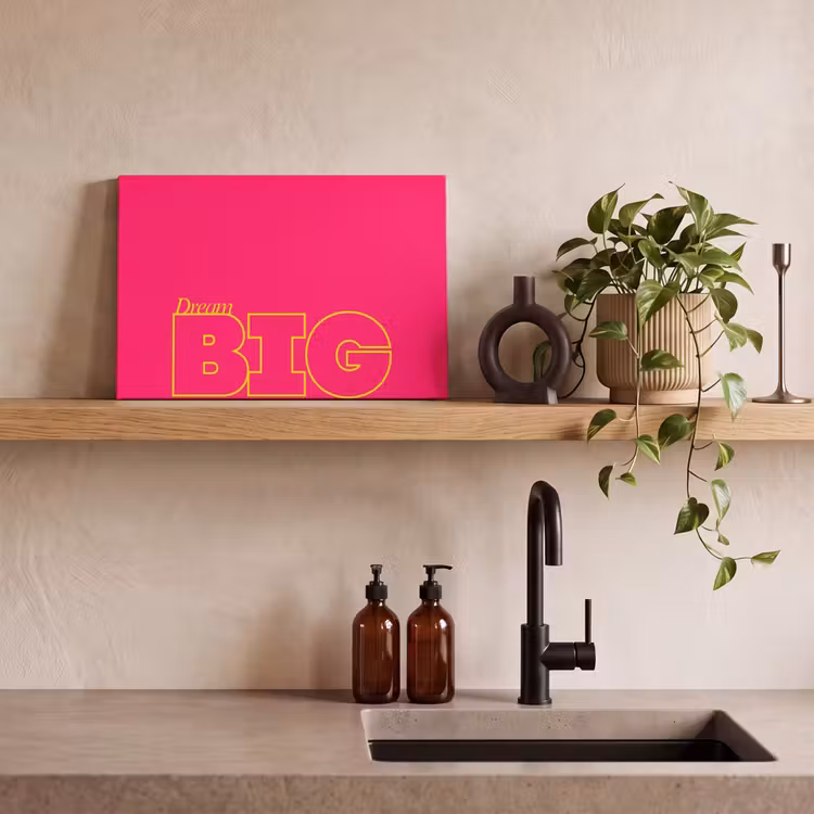 Canvas schilderij - Minimalistisch - Roze - Dream big - Grafisch — 2