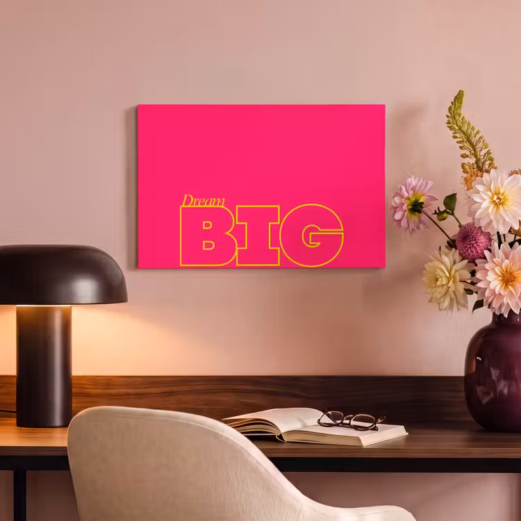 Canvas schilderij - Minimalistisch - Roze - Dream big - Grafisch — 3