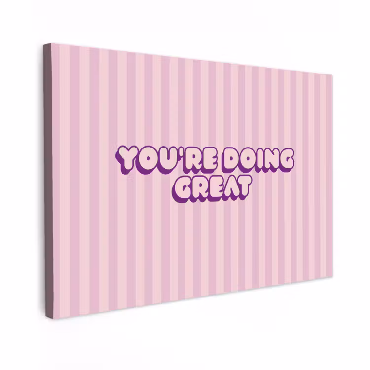 Canvas schilderij - Paars - Strepen - You're doing great - Schaduw — 1