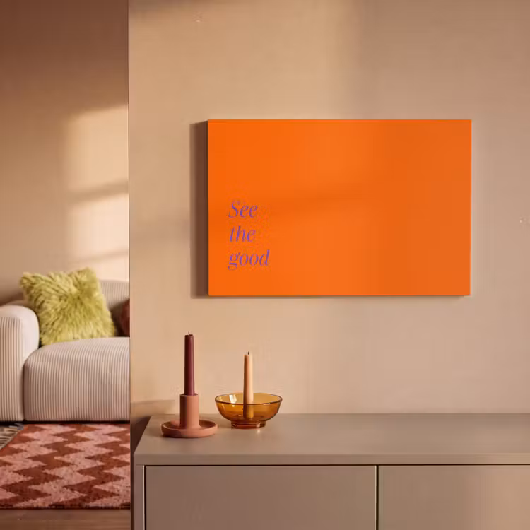 Canvas schilderij - See te good - Paars - Oranje — 1