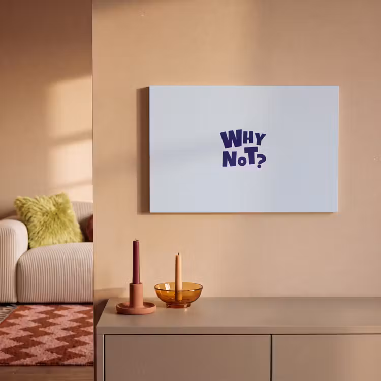 Canvas schilderij - Why not - Blauw - Licht blauw - Quote — 1