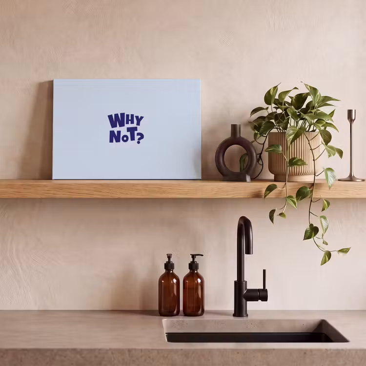 Canvas schilderij - Why not - Blauw - Licht blauw - Quote — 2