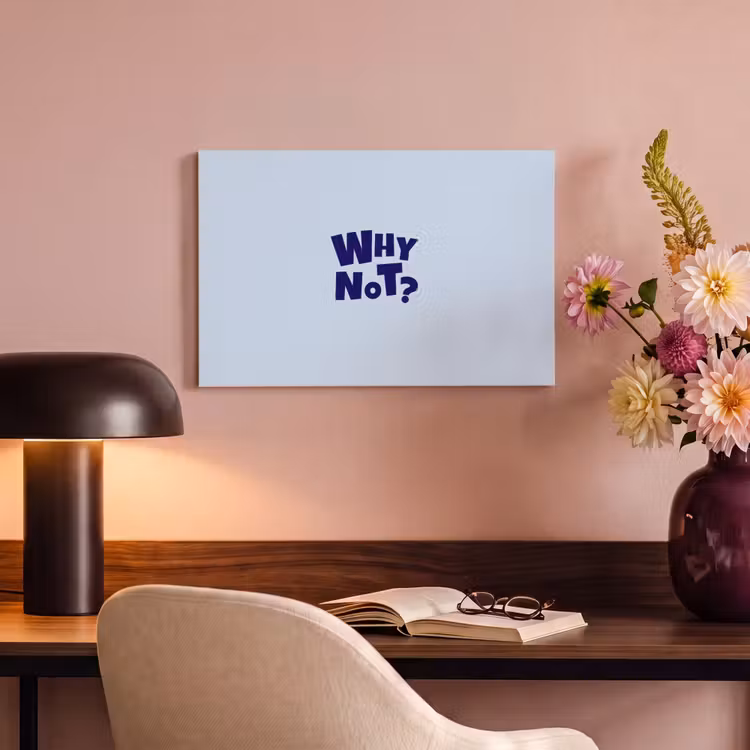 Canvas schilderij - Why not - Blauw - Licht blauw - Quote — 3