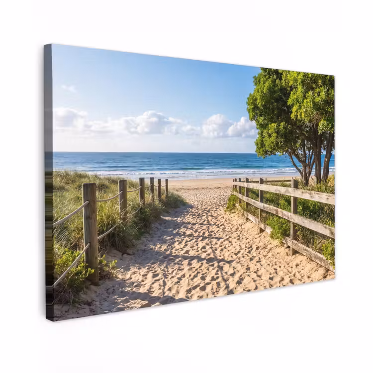 Canvas schilderij - Strand - Zandpad - Oceaan - Natuur — 1