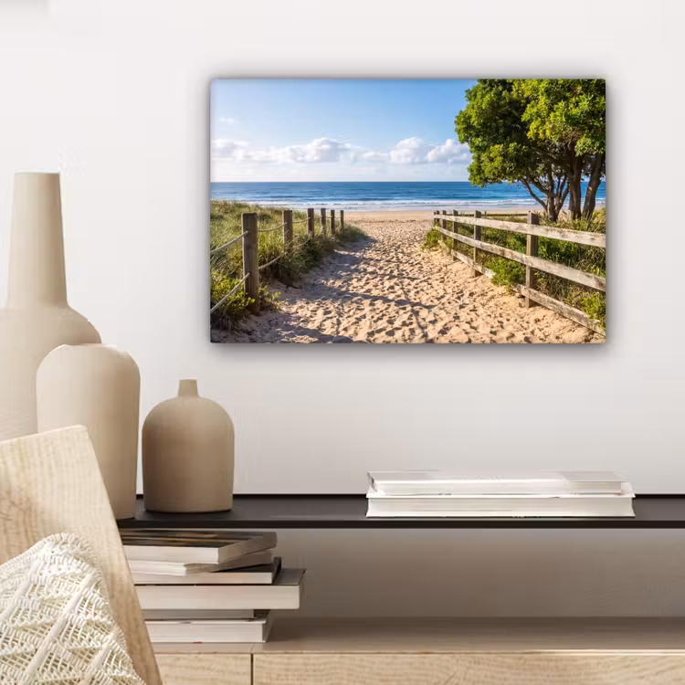 Canvas schilderij - Strand - Zandpad - Oceaan - Natuur — 5