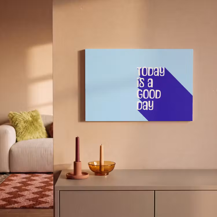 Canvas schilderij - Today is a good day - Blauw - Schaduw — 1