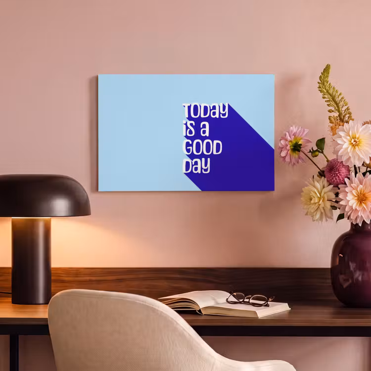 Canvas schilderij - Today is a good day - Blauw - Schaduw — 3