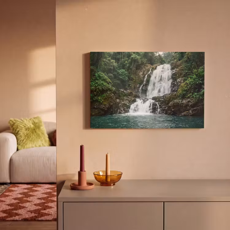 Canvas schilderij - Waterval - Bos - Natuur - Groen — 2
