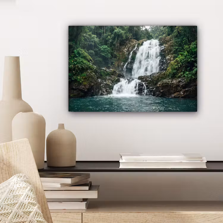 Canvas schilderij - Waterval - Bos - Natuur - Groen — 5