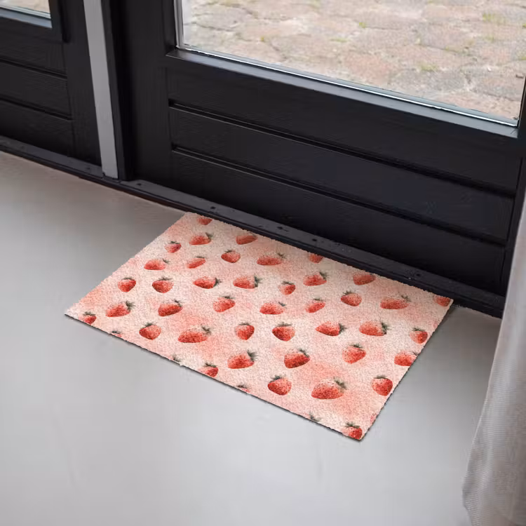 Deurmat - Aardbei - Patroon - Roze — 2