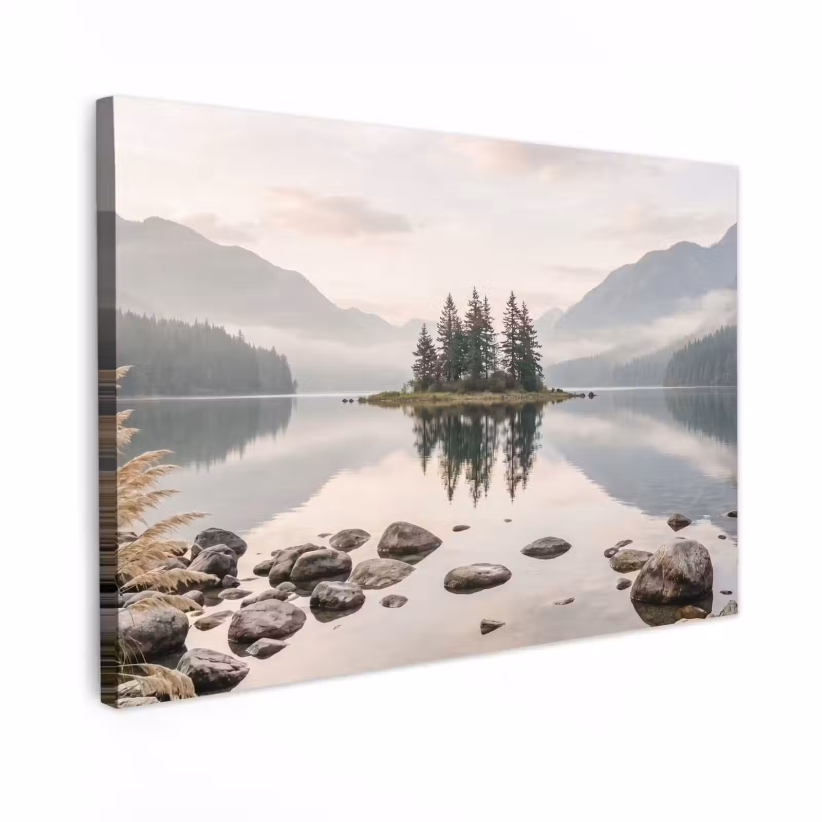 Canvas schilderij - Meer - Bergen - Landschap - Groen — 1