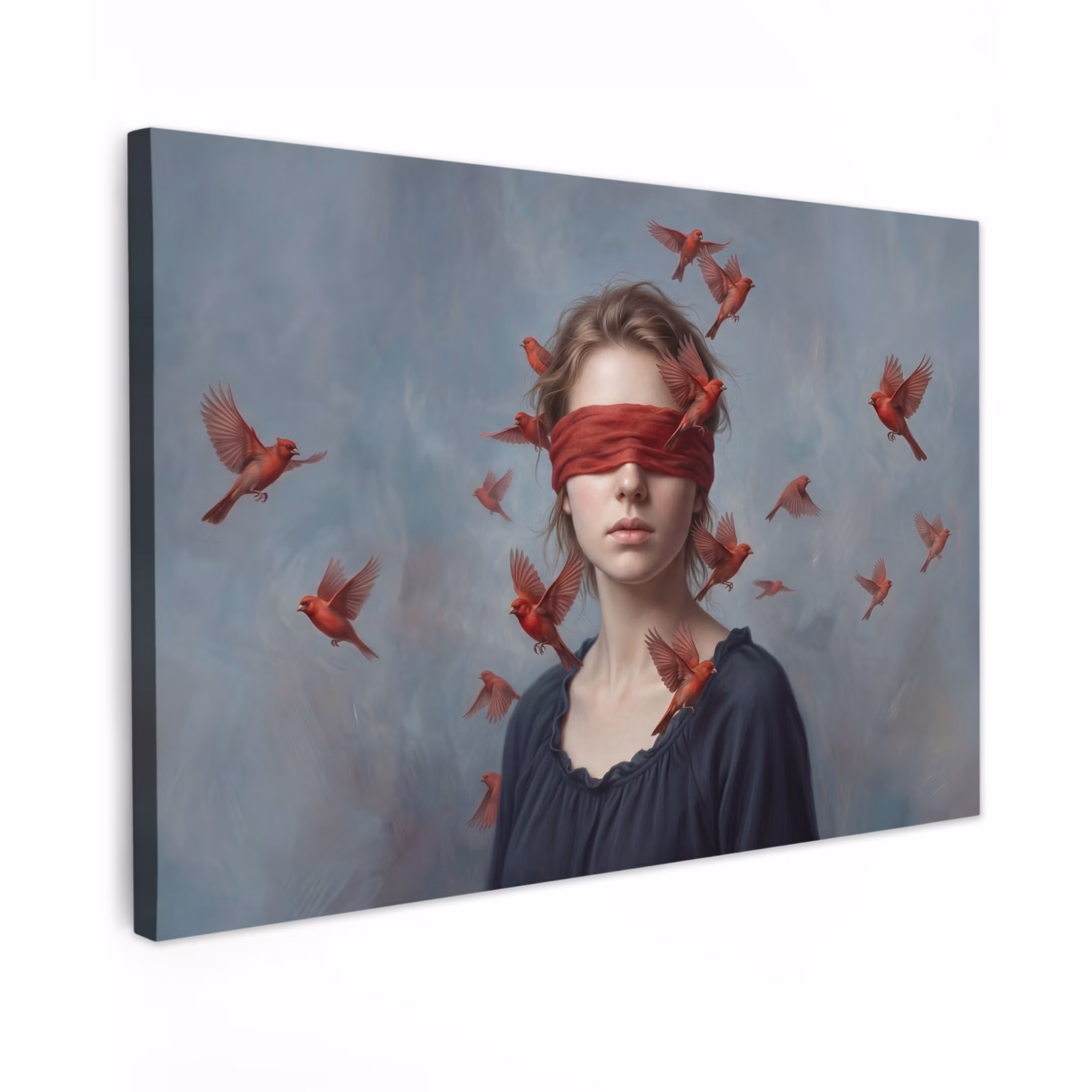 Canvas schilderij - Portret - Krachtig - Rood — 1