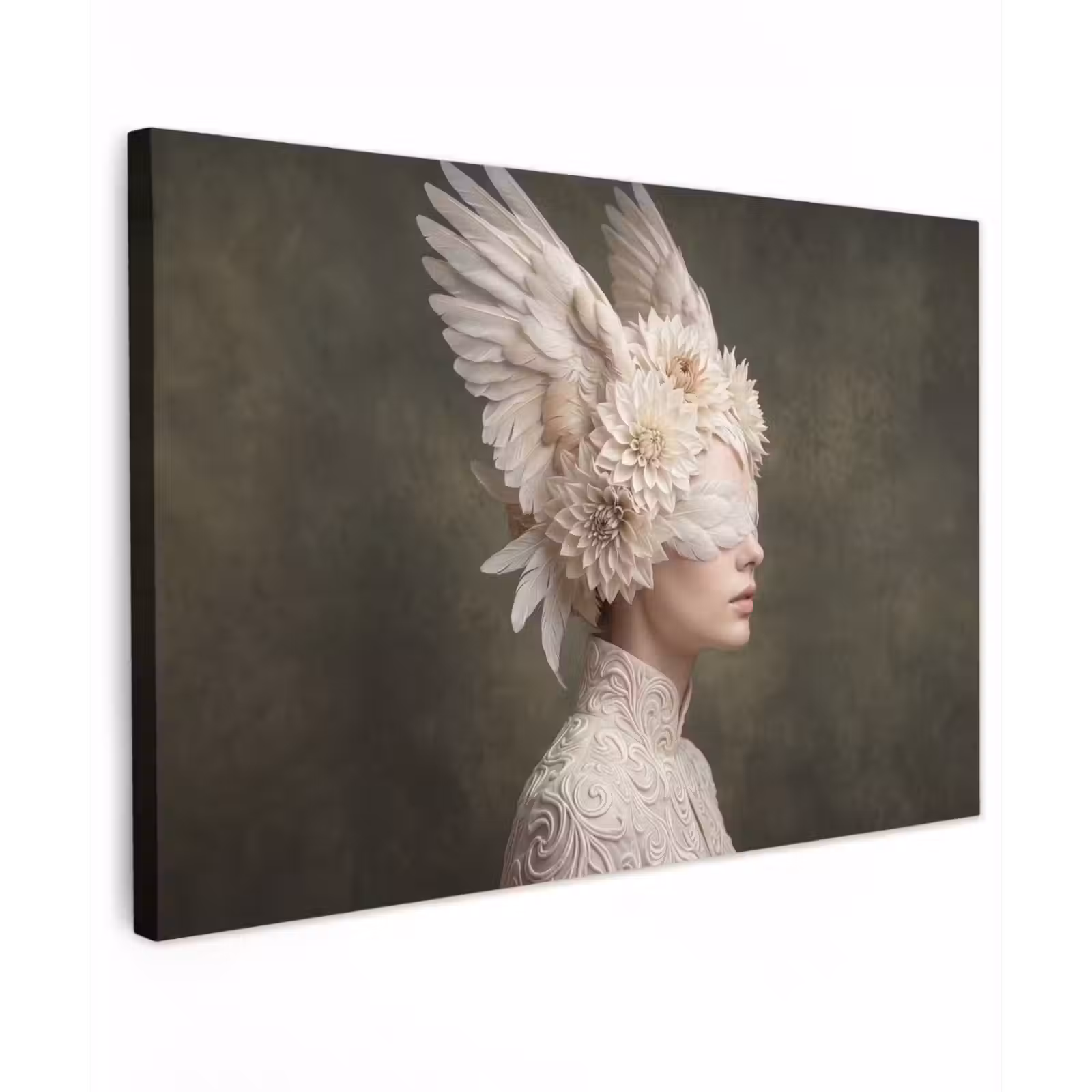 Canvas schilderij - Vleugels - Vrouw - Wit — 1