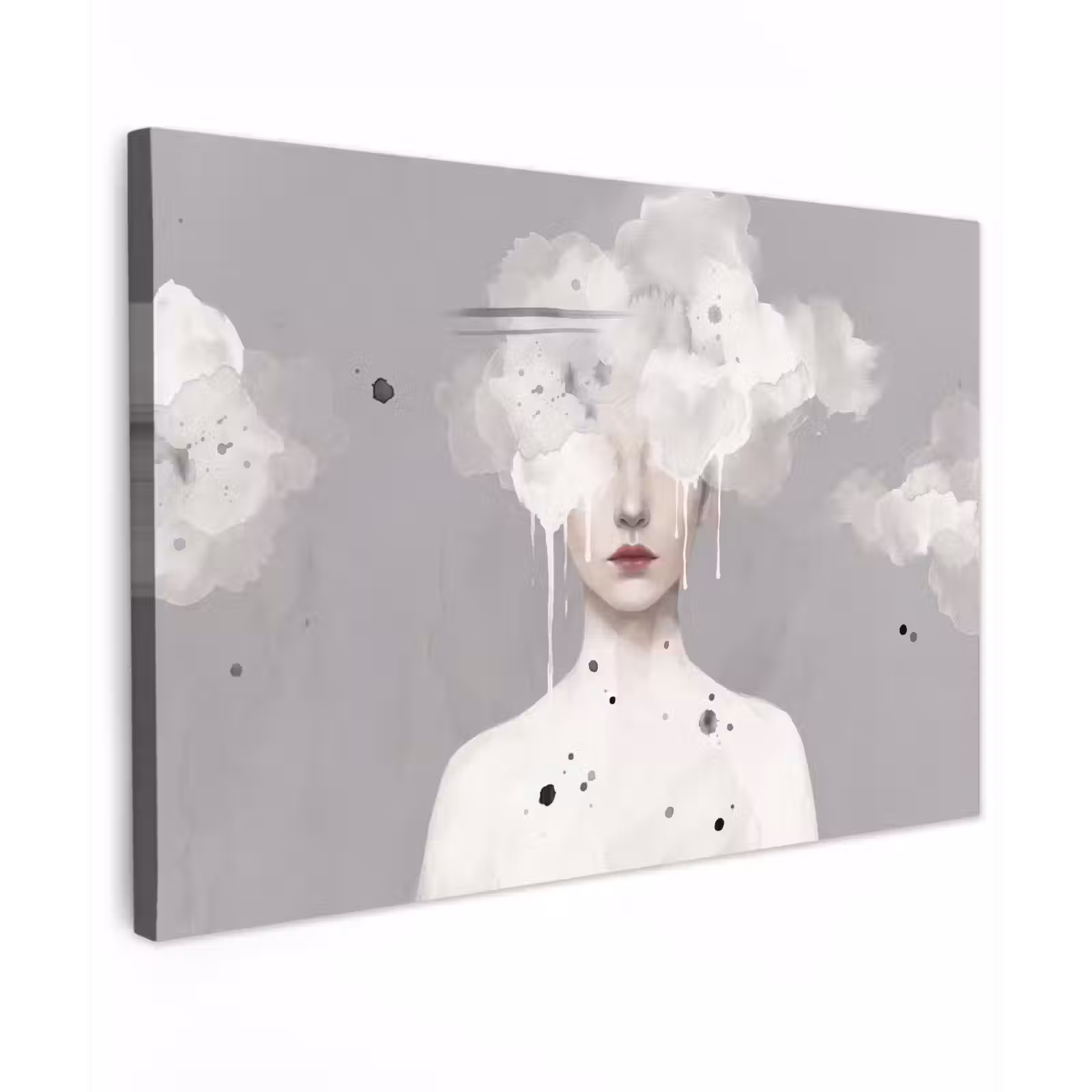 Canvas schilderij - Vrouw - Wolk - Grijs — 1