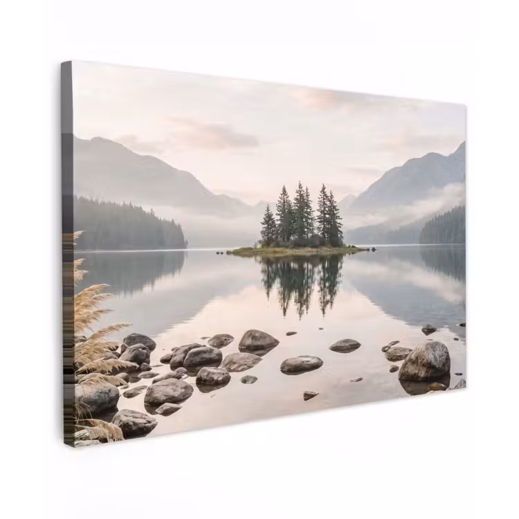 Canvas schilderij - Meer - Bergen - Landschap - Groen — 1