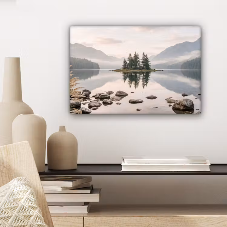 Canvas schilderij - Meer - Bergen - Landschap - Groen — 5