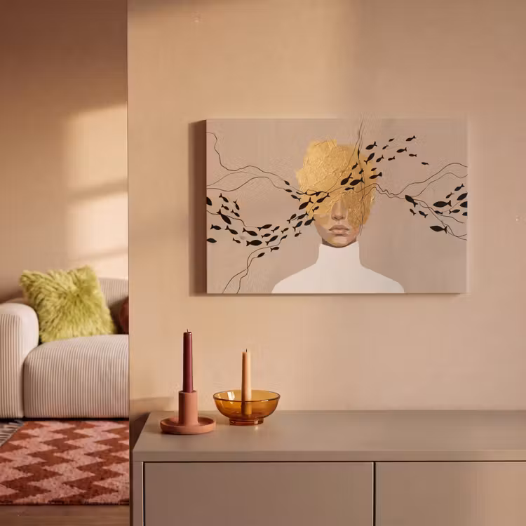 Canvas schilderij - Modern - Vrouw - Goud — 2