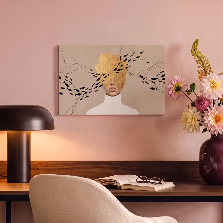 Canvas schilderij - Modern - Vrouw - Goud — 4