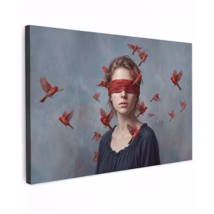 Canvas schilderij - Portret - Krachtig - Rood — 1