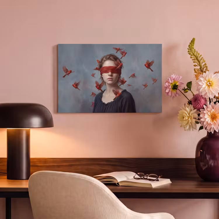 Canvas schilderij - Portret - Krachtig - Rood — 4