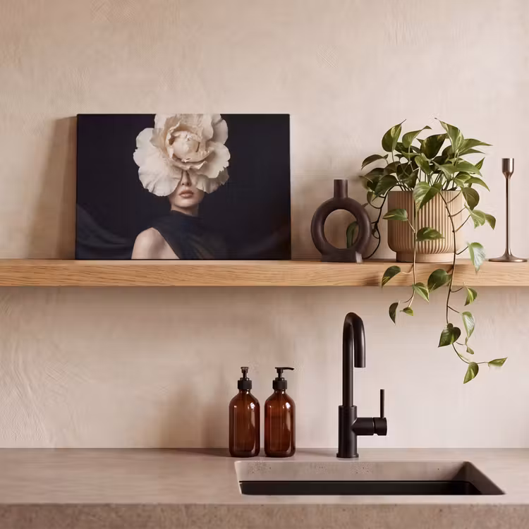 Canvas schilderij - Roos - Tijdloos - Zwart — 3