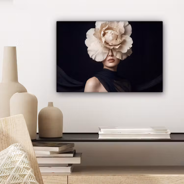 Canvas schilderij - Roos - Tijdloos - Zwart — 5