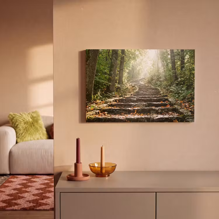 Canvas schilderij - Stenen - Trap - Bos - Natuur — 2