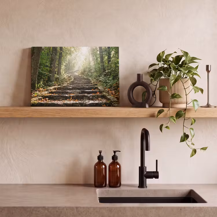 Canvas schilderij - Stenen - Trap - Bos - Natuur — 3