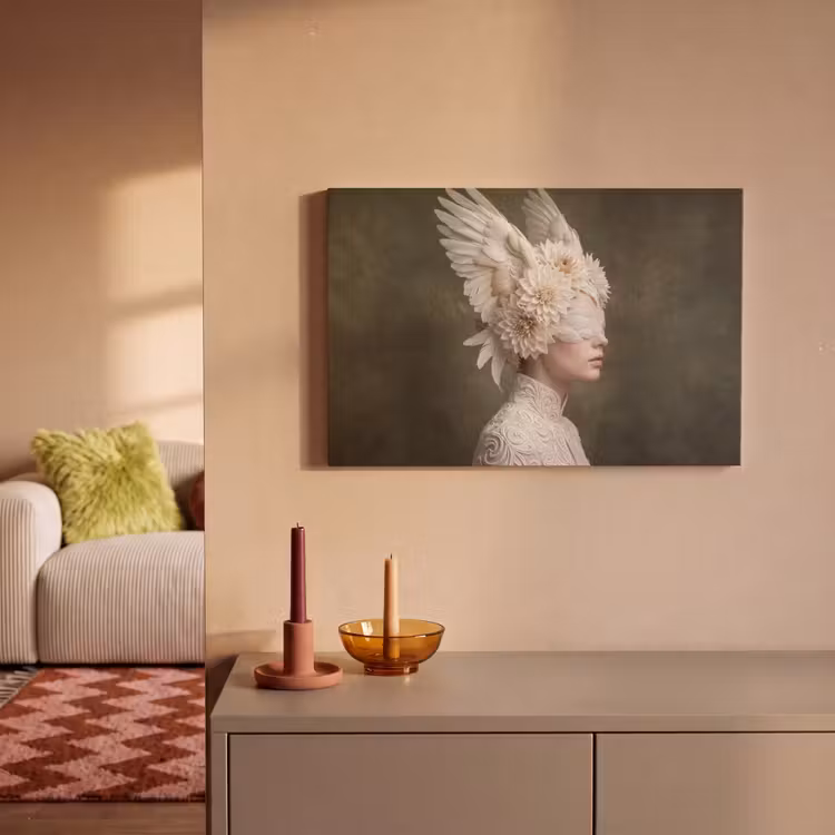 Canvas schilderij - Vleugels - Vrouw - Wit — 2