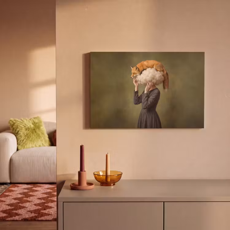 Canvas schilderij - Vos - Surrealistisch - Groen — 2