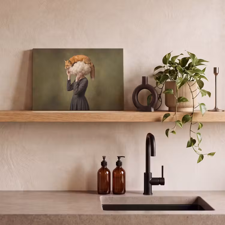 Canvas schilderij - Vos - Surrealistisch - Groen — 3