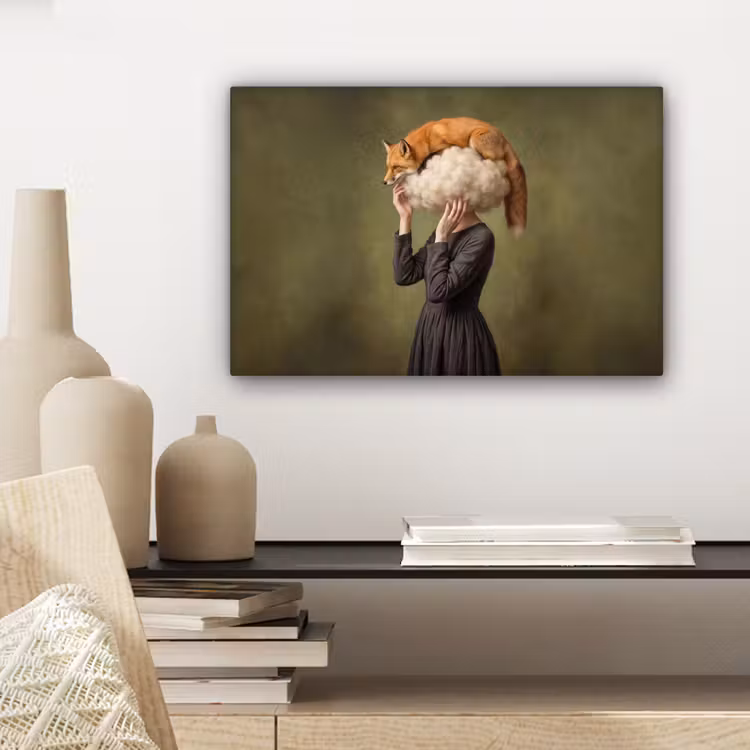 Canvas schilderij - Vos - Surrealistisch - Groen — 5
