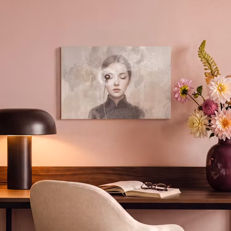 Canvas schilderij - Vrouw - Sereen - Grijs — 4
