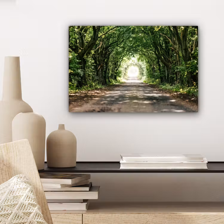 Canvas schilderij - Weg - Bomen - Natuur - Groen — 5