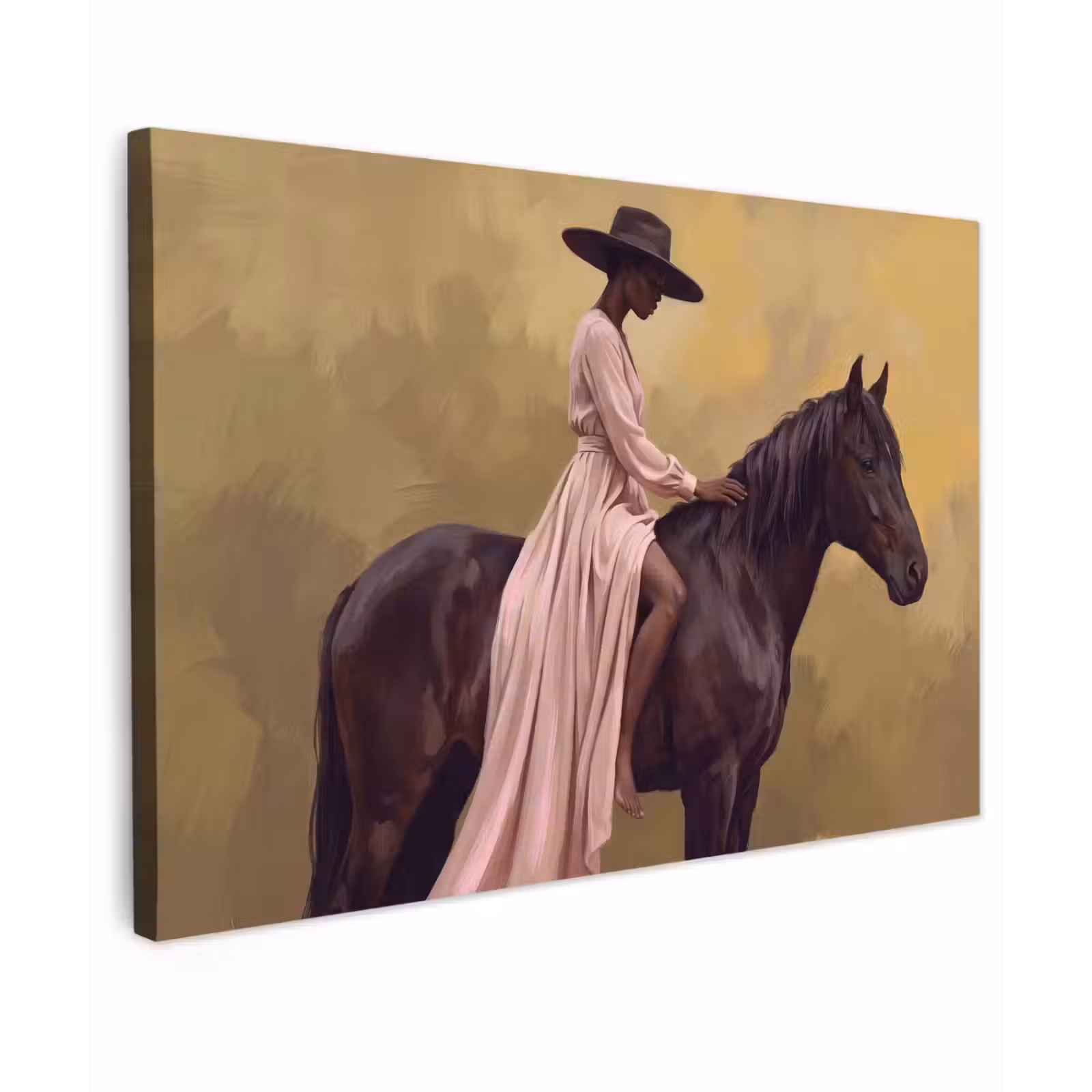 Canvas schilderij - Paard - Klassiek - Oker — 1