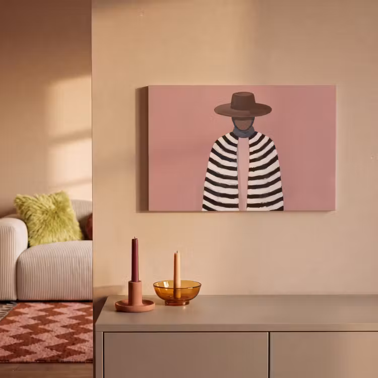 Canvas schilderij - Grafisch - Vrouw - Roze — 2