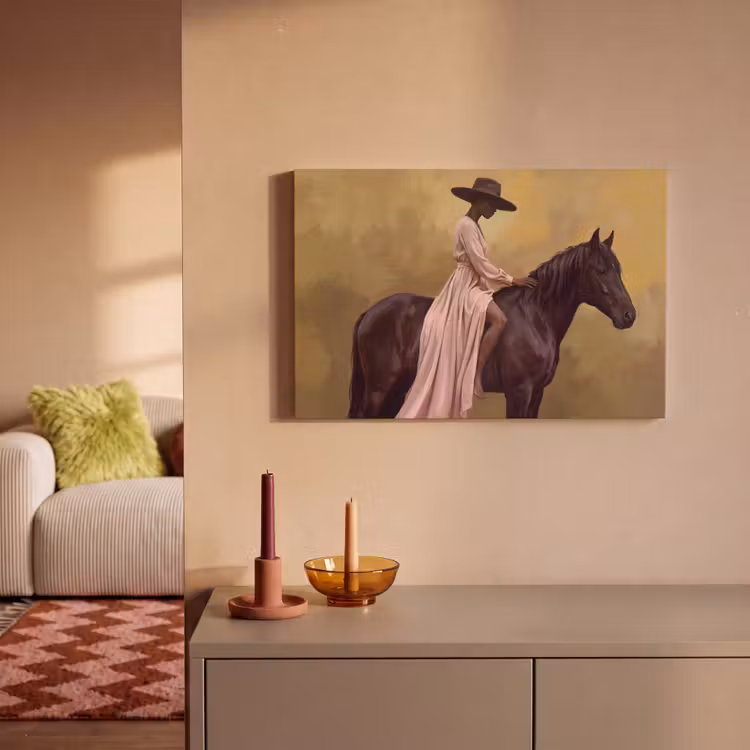 Canvas schilderij - Paard - Klassiek - Oker — 2