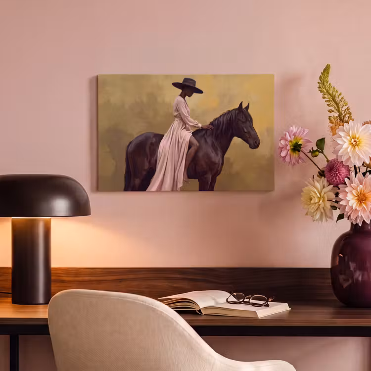 Canvas schilderij - Paard - Klassiek - Oker — 4