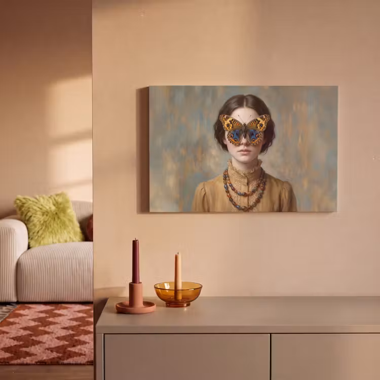 Canvas schilderij - Portret - Vlinder - Kleurrijk — 2