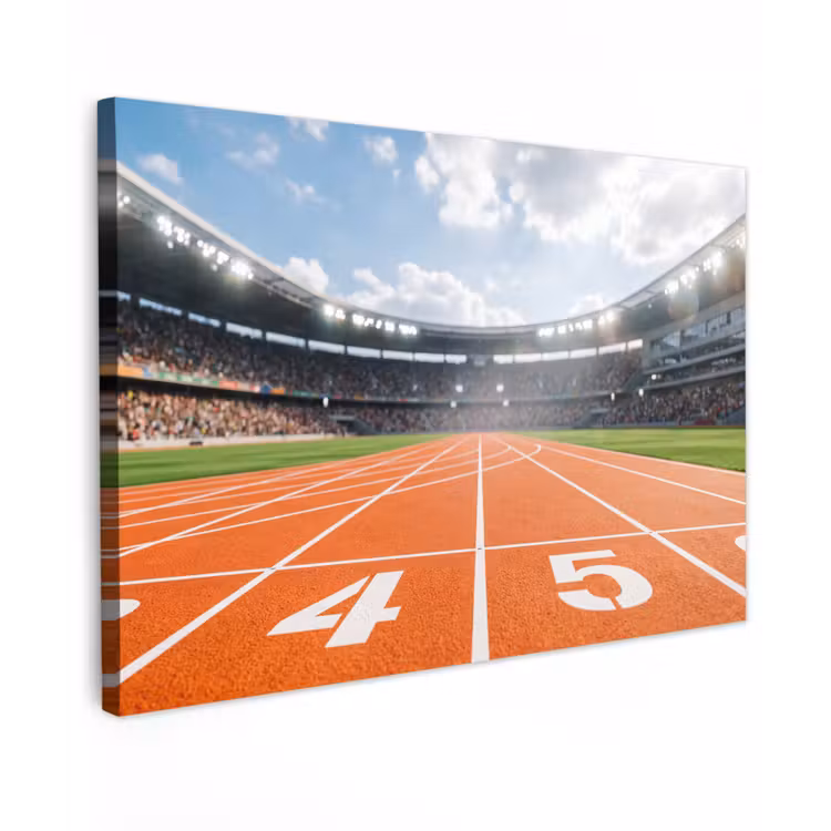 Canvas schilderij - Sintelbaan - Stadion - Sport -Oranje — 1