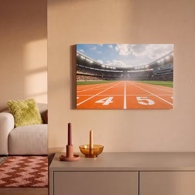 Canvas schilderij - Sintelbaan - Stadion - Sport -Oranje — 2