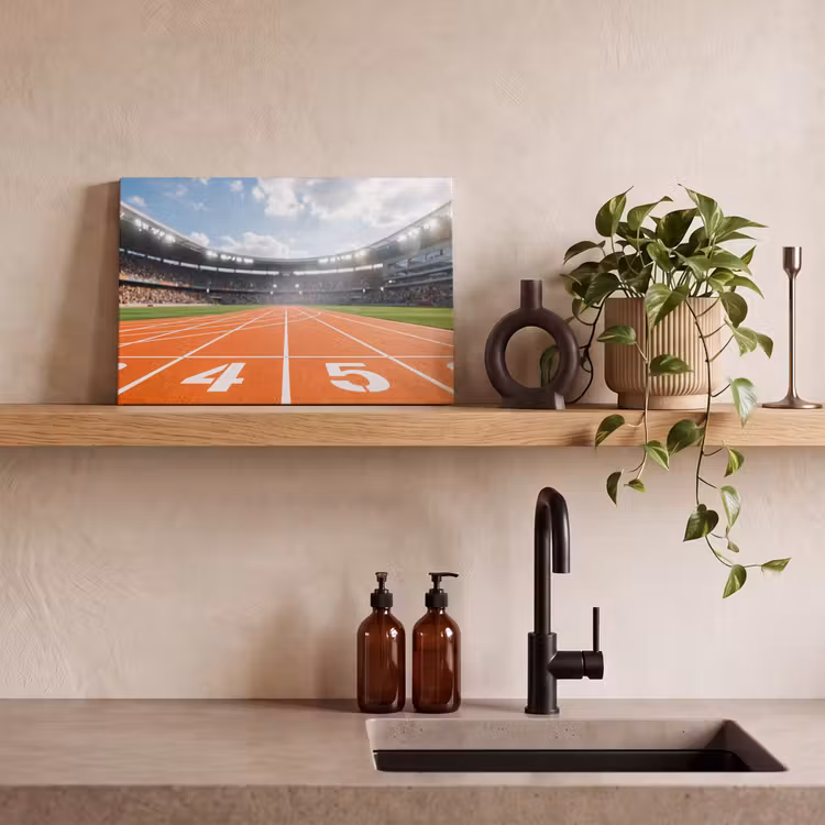 Canvas schilderij - Sintelbaan - Stadion - Sport -Oranje — 3