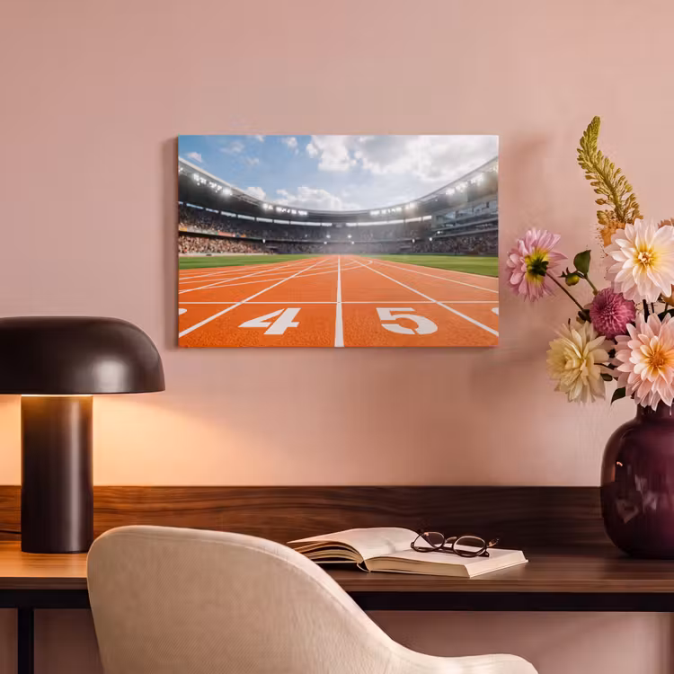 Canvas schilderij - Sintelbaan - Stadion - Sport -Oranje — 4