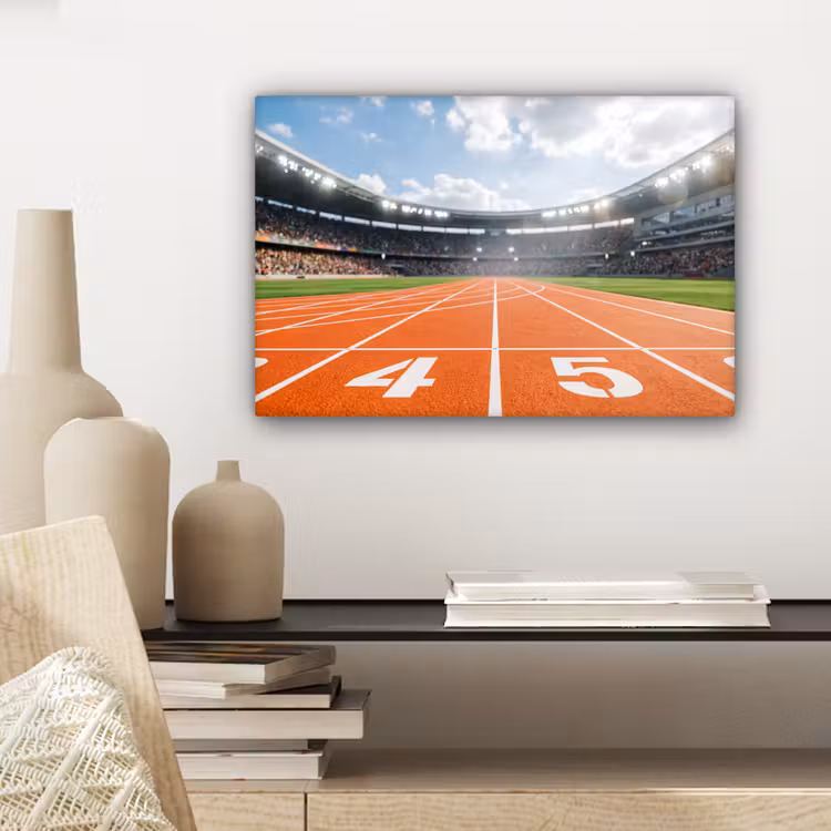 Canvas schilderij - Sintelbaan - Stadion - Sport -Oranje — 5
