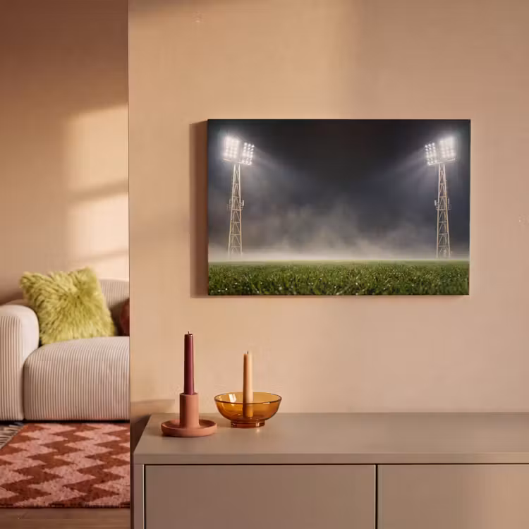Canvas schilderij - Stadion - Lichtmast - Sport - Nacht — 2